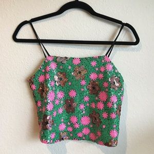 Floral Embroidered Crop Top 🌸